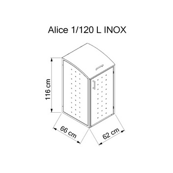 Mülltonnenbox <br /> ALICE INOX 1/120 L