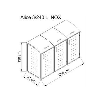Mülltonnenbox ALICE INOX 3er